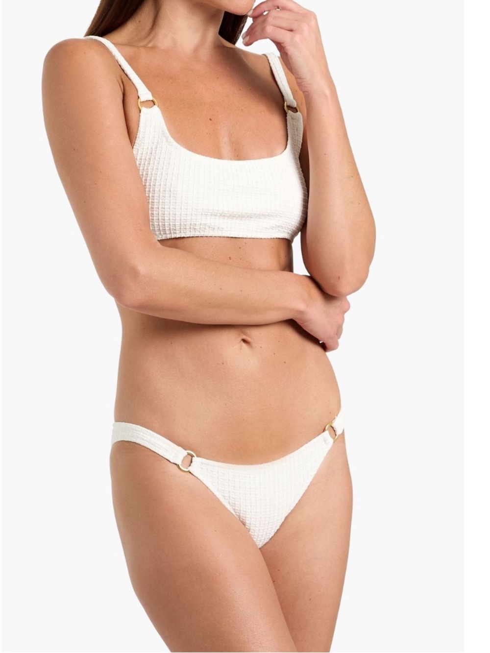 NWT-Melissa Odabash Cream Embellished Jacquard Bikini Bari